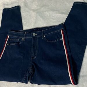 Tommy Hilfiger Blue Jeans with Red and White Stripes